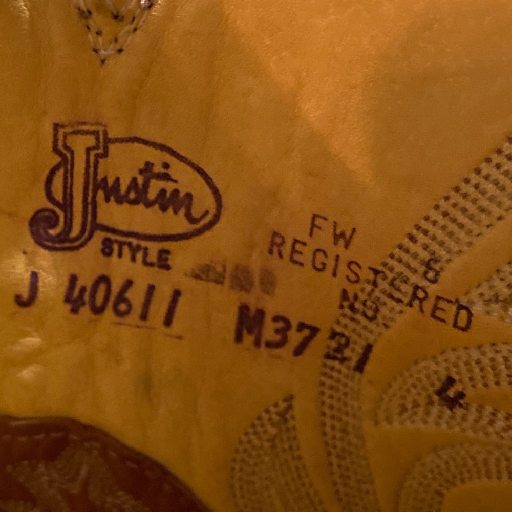 Justin Boots Tan Leather Western Footwear - Picture 10 of 12